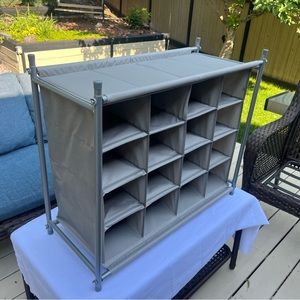 Canvas Shoe Rack; Holds 16 pairs